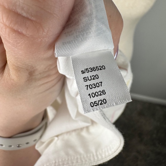 Ann Taylor Loft Linen Blend Cream Metallic Shimmer Striped A-Line Skirt - Picture 6 of 6